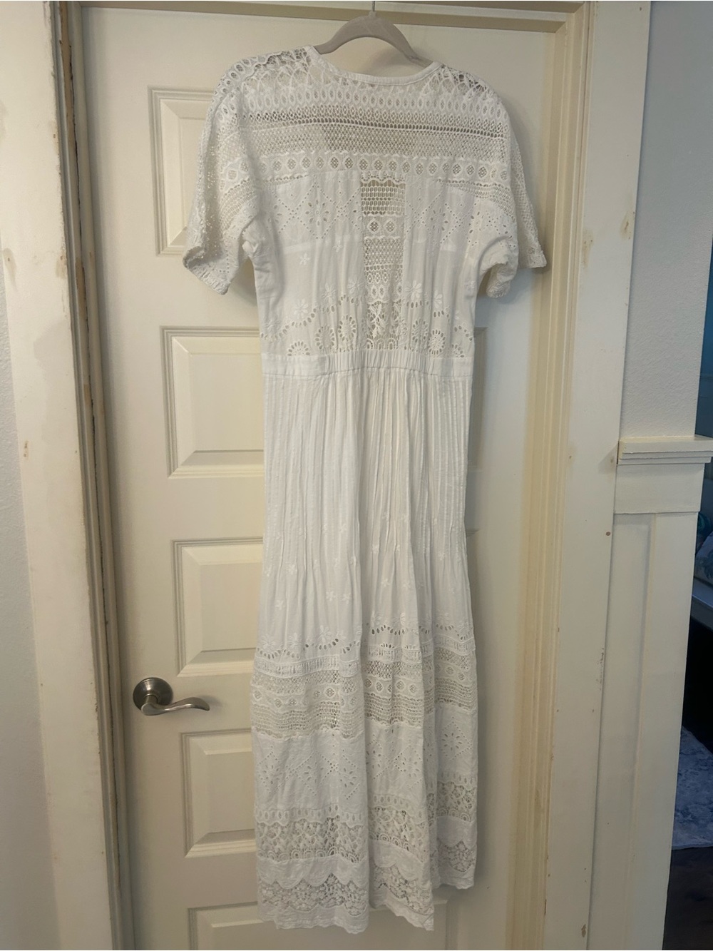 Spell & The Gypsy Saharan Embroidered Eyelet Maxi Dress in White Size Large - Picture 10 of 11